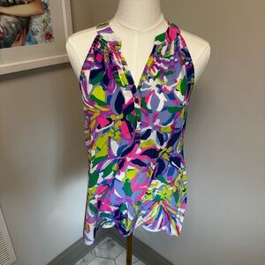 Lilly Pulitzer Multicolor Halter Camisole in Pink, Blue, Green & Purple